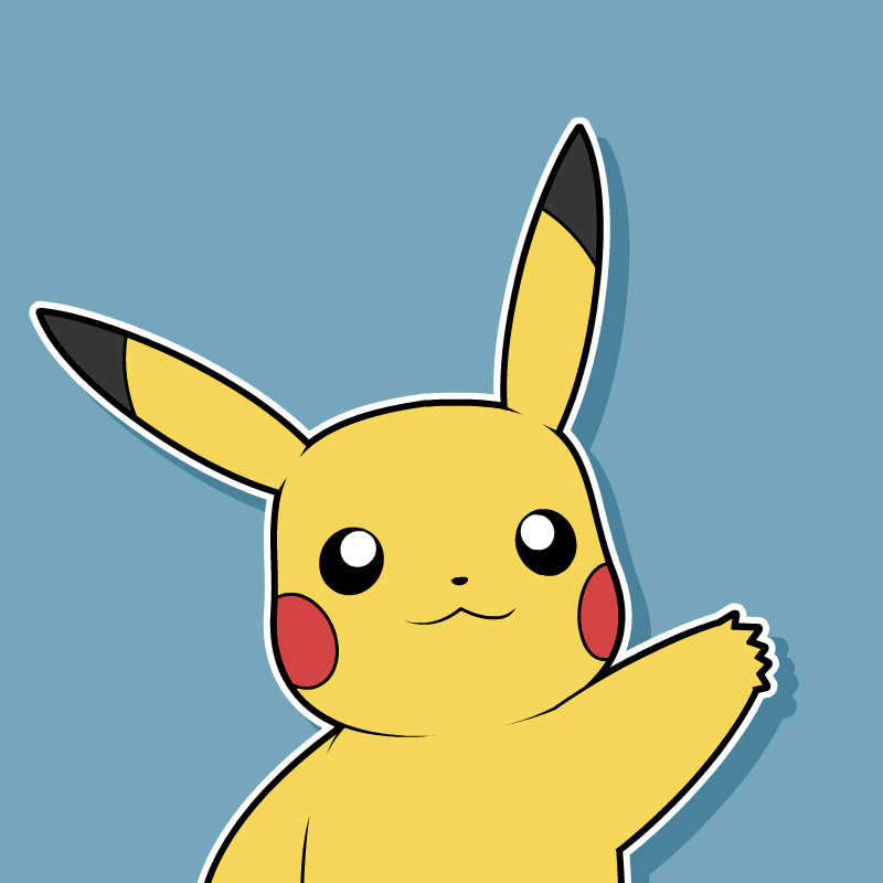 Pikachu waving, in a GIF!